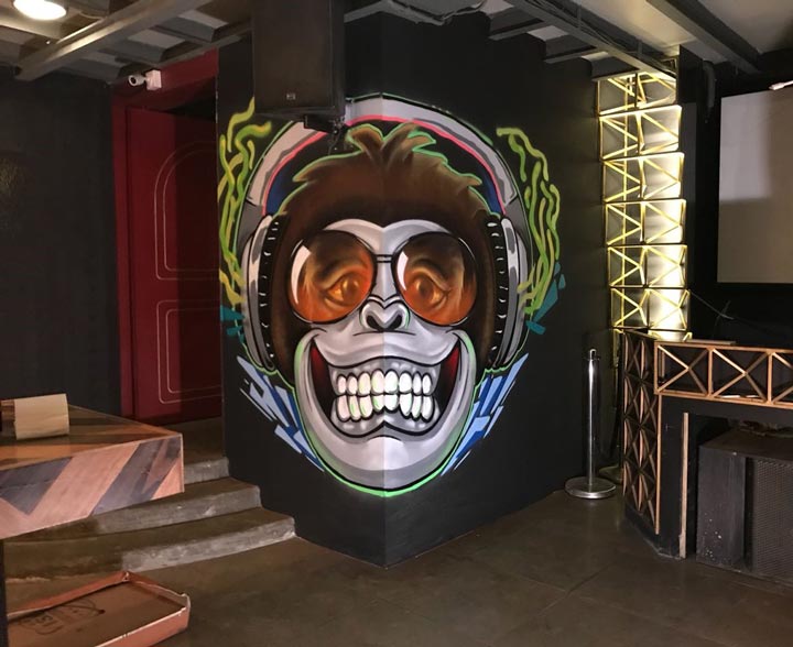 monkey-anamorphic-graffiti-zake-andheri-mumbai-restaurant-graffiti