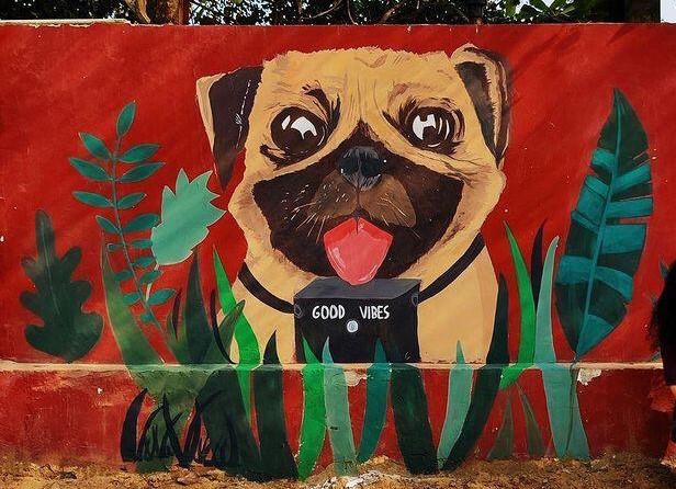 artist aanchal gupta dog mural at ladies first street art gurugram