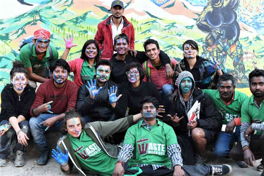street art dharamshala isbt by the waste warrior team along with wicked broz